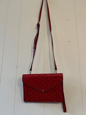 Poppy & Peonies Red Studded Crossbody Envelope Bag